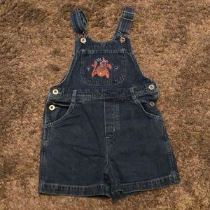 Girls blue Jean short overalls